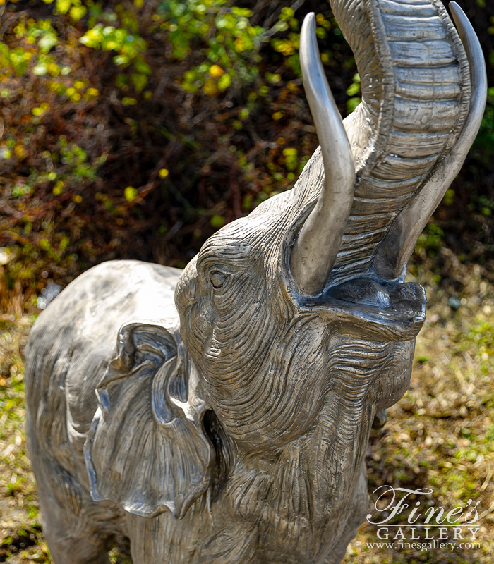 Bronze Statues  - Trunk Up Bronze Elephant Statue - BS-1560